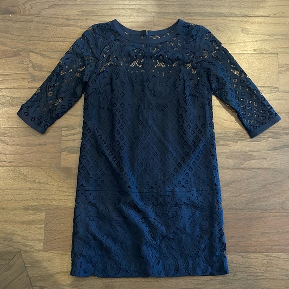 LOFT Dresses & Skirts - LOFT Petite Navy Lace Dress - Size 0P